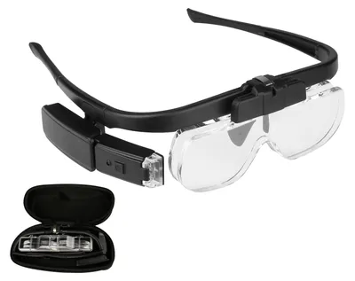 Image de 4.casque grossissant 5 fois avec lumière LED - Loupe pour montres, électronique & bricolage