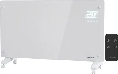 Produktbild von Auronic Elektroheizung – 2500W - Konvektorheizung mit Thermostat, Timer und Fernbedienung - Heizgerät - Glas-Paneelheizung - Badezimmerheizung - Weiß