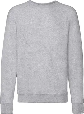 Image de Fruit of the Loom 62-138-0 | Herren Lightweight Raglan Sweat / Belcoro® Garn - Farbe : Heather Grey - Größe : M