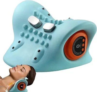 Produktbild von Nackenmassagegerät, Nackenstrecker,EMS,Neck Pain Relief, Nackenstütze zur Nackenentspannung,Tragbar,Blau