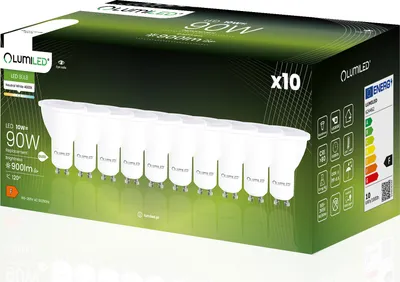 Obrázok produktu pre LUMILED GU10 LED žiarovky, 10W 900 lumenov LED žiarovka 4000K neutrálna biela žiarovka reflektor nahrádza 90W 120° 10 kusov