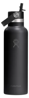 Image de Bouteille isotherme Hydro Flask 621 ml avec bouchon Flex Straw Cap, noir ton sur ton