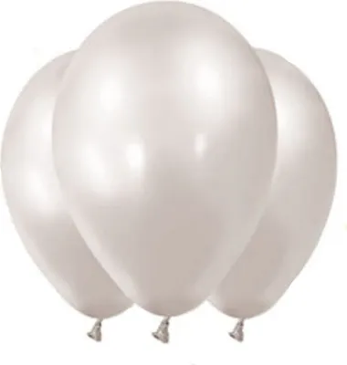 Produktbild von Latex-Luftballons 12 Stück weiss-metallic 28 cm