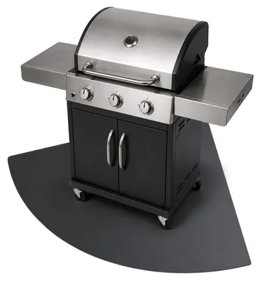 Produktbild von Grill-Unterlage - 100x100 cm - Metall - Schwarz - Feuerfeste Bodenschutzplatte - Hitzeschutzplatte - Outdoor - Terrasse - Grillzubehör