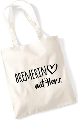 Produktbild von Huuraa Jutebeutel Bremerin mit Herz 10 Liter Natural Baumwolle Tasche Geschenkidee