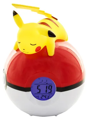 Pikachu Wecker mit Radio & Beleuchtung, gelb, 12x15x11,5 cm