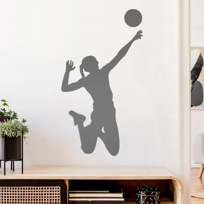 Produktbild von Volleyball Spieler Figur Wandtattoo Wandaufkleber Wall Sticker - Dekoration, Küche, Wohnzimmer, Schlafzimmer, Badezimmer