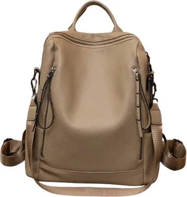 Productafbeelding van CarryQuest® - Rugzak, kunstleer, 36x15x32 cm, beige