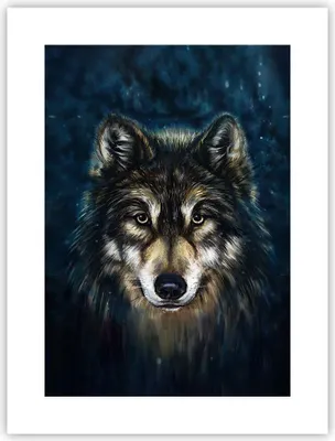 Produktbild von Poster - Poster ohne Rahmen - Wolf Dunkel Grafik - 30x40 cm - Wand Bild - Wanddeko - Wandbilder - Kunstposter - Wandposter - Bilder - Kunstdruck - Wanddekoration - Wandbild - P2XPA30x40-4845