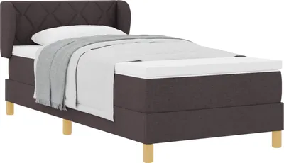 Obrázok produktu pre vidaXL Box spring posteľ s čelom tmavohnedá 90 x 200 cm látka