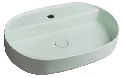 Produktbild von Isvea INFINITY OVAL Aufsatzwaschbecken, 60x40cm, grün Mint