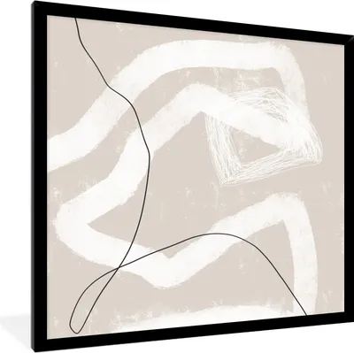 Produktbild von MuchoWow® Gerahmtes Poster Linie - Abstrakt - Design 40x40 cm - Poster mit Schwarzem Bilderrahmen Wandposter Rahmen Foto Bilder - Mit Rahmen - Wanddekoration Schlafzimmer