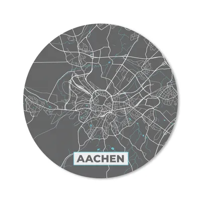 Produktbild von MuchoWow® Mauspad Mousepad Blau - Deutschland - Karte - Stadtplan - Aachen 50x50 cm - Mousepads - Maus Mat - Pad - Mausunterlage - Vinyl