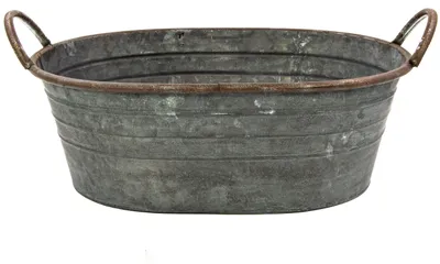 Immagine prodotto di Vaso da fiori zincato di grandi dimensioni, 44 cm, ideale per decorazioni da esterno