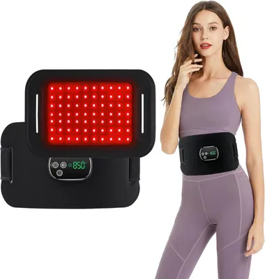 Productafbeelding van LED-roodlichtlamp, therapieband, 660 nm en 850 nm, pulserende modus (20 Hz), timer met 3 standen, 4 modi, 3 intensiteiten, 5000 mAh batterij