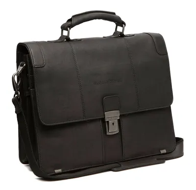 Produktbild von The Chesterfield Brand Leder Aktentasche Umhängetasche mit Laptopfach Stuttgart Business Bag Black schwarz