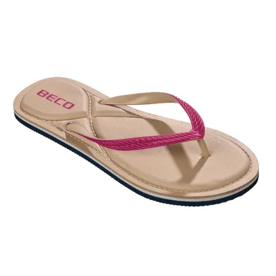 Produktbild von BECO the world of aquasports Zehentrenner BECO V-Strap URBAN mit Fußbett in Wildleder-Optik beige-pink 36