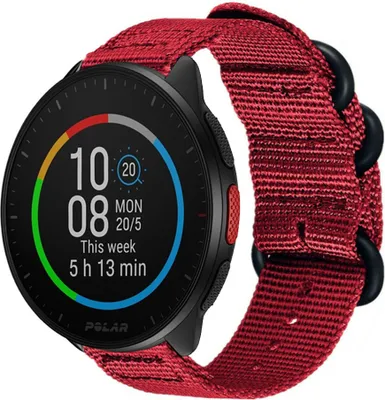 Produktbild von Strap-it Polar Pacer Nylon Schnallenarmband (Rot)