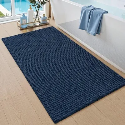 Productafbeelding van Badmat 60x110cm - Chenille - Absorberend en Antislip - Voor Badkamer en Douche