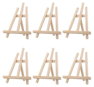 Produktbild von Tischstaffelei Miniaturstaffelei - 21 cm - Holz - 6 Stück - Klappbar