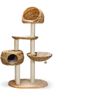 Produktbild von Karlie Banana Leaf III  Kratzbaum - Plüsch/Sisal/Bananenblätter - Beige - 103x58x158 cm