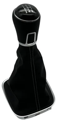 Productafbeelding van Originele versnellingspookknop voor VW Polo 5, 5-versnellingen, model 6C, leder, zwart