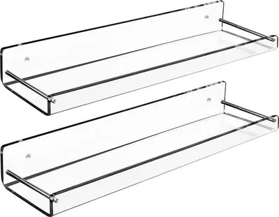 Zdjęcie produktu dla Półka łazienkowa - 2 sztuki - akryl - uchwyt pod prysznic - 30*9,5 cm - półka łazienkowa z platformą do prysznica - montaż na ścianie - uchwyt na papier toaletowy z półką - uchwyt pod prysznic do półki łazienkowej