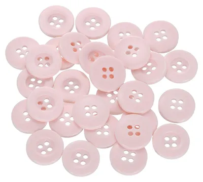 Nähknöpfe 60 Stück, 15 mm, rund, Harz, 4 Löcher, rosa