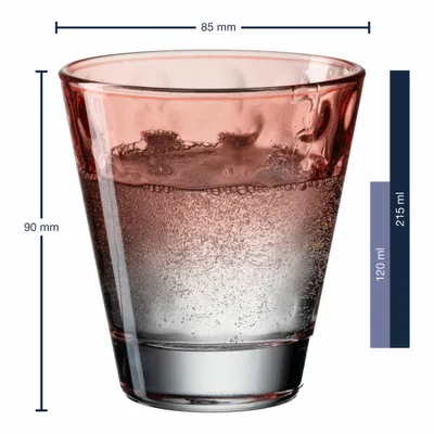 Obrázek produktu pro Sklenice na pití Leonardo Optic, sklenice na vodu, sodovková sklenice, červená, 215 ml, 025896