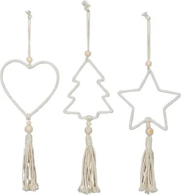 Produktbild von Hängedeko in Braun, aus Bambus, Makramee als Weihnachtsdeko
