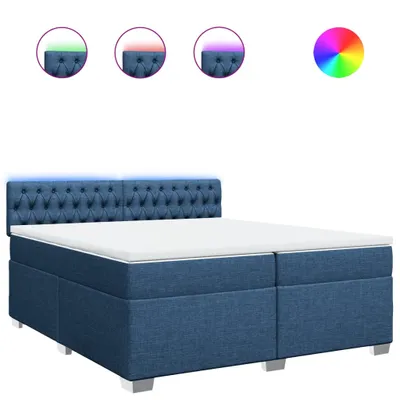 Produktbild von Boxspringbett mit Matratze Blau 200x200 cm Stoff