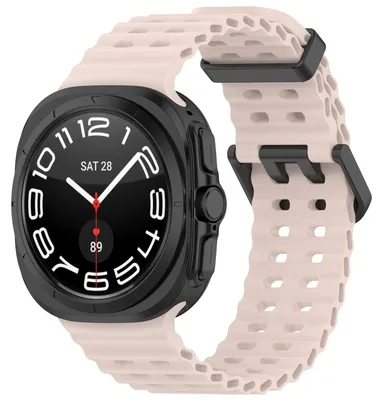 Obrázek produktu pro Pro Samsung Galaxy Watch Ultra 47mm Silikonový design Dvojitá přezka Náhradní pásek na ruku Pink