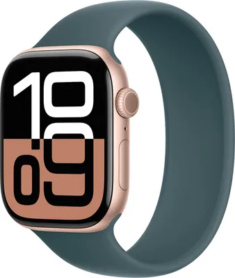 Immagine prodotto di Cinturino in silicone Solo Loop per Apple Watch Series 1 - 11 / SE / Ultra (44/45/46/49 mm) - Taglia 7 - Verde lago