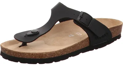Produktbild von Rohde Damen Zehentrenner Pantolette Komfortweite G Fußbett gepolstert Alba 5628, Größe:39 EU, Farbe:Schwarz
