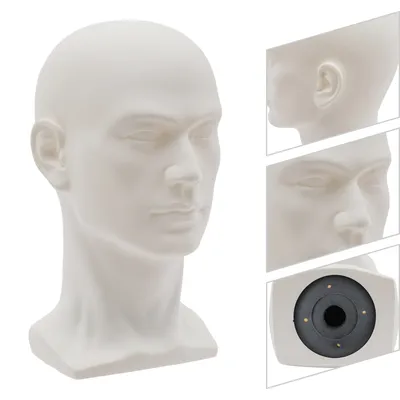 Produktbild von Schaufensterpuppen Kopf-Umfang 50cm Männliches Kopfmodell Kopf Display (Mattes Weiß)