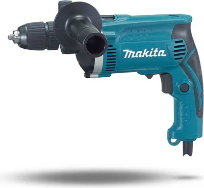 A teal and black Makita hammer drill is shown against a white background.