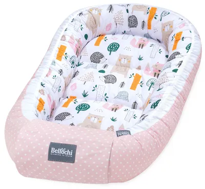 Obrázok produktu pre Bellochi Baby Nest Baby Custody - 100% Bavlna -  Certified - Baby Cuddly Nest - 90x60x12cm - Purple Caramella