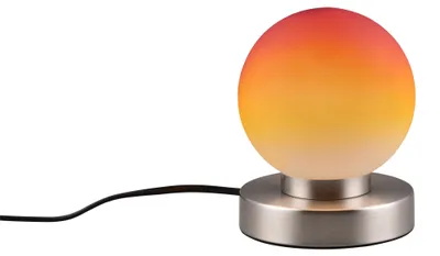 Obrázek produktu pro Stolní lampa - Matná niklová barva - Oranžová - Kov - Sklo - V 15 cm - Dotyková funkce