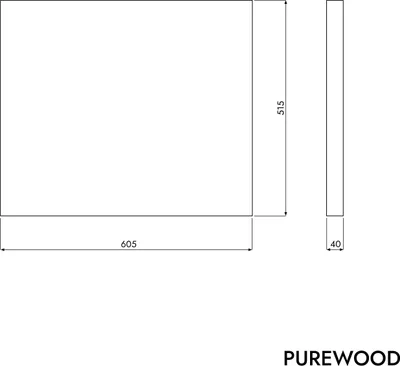Produktbild von Waschtischplatte PUREWOOD - Eiche Massiv mit Handtuchhaltern – Breite wählbar, Breite:60 cm, Farbe Handtuchhalter:Schwarz matt