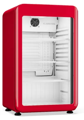 Zdjęcie produktu dla Klarstein Audrey Evo Lodówka na napoje 95 L – Chłodziarka na napoje ze szklanymi drzwiami, Oświetlenie LED, Regulowana temperatura 0–10 °C, 3 półki, Cicha praca