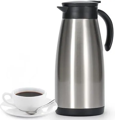 Immagine prodotto di Borraccia termica a doppia parete in acciaio inossidabile per caffè, tè e acqua, 15 l, argento