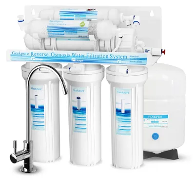 6-stufiges RO-Wasserfiltersystem mit alkalischem Filter, 75 GPD
