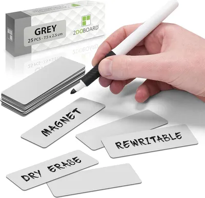 Image de Magneetstrips inscriptibles 75 cm x 25 cm Gris - 25 pièces
