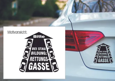 Produktbild von Autoaufkleber - KFZ Aufkleber - "Bei Staubildung: Rettungsgasse"