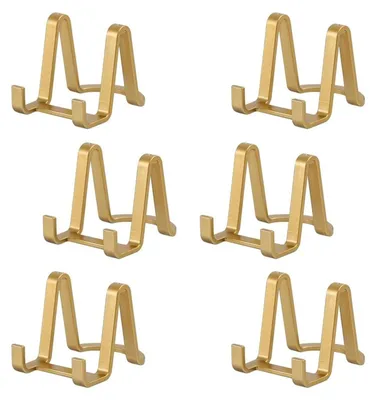 Imagen del producto de Soporte de caballete de plástico para discos y fotografías - 7,5 cm - Dorado