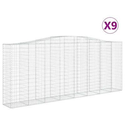 Produktbild von Gabionen mit Hochbogen 9 Stk. 400x50x160/180cm Verzinktes Eisen
