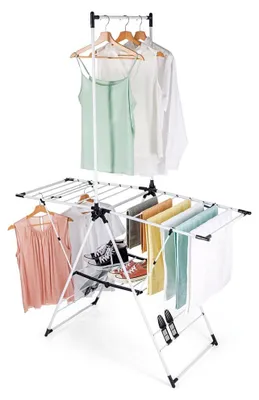 Image de Séchoir à linge EASYmaxx avec tringle à vêtements noir 16443