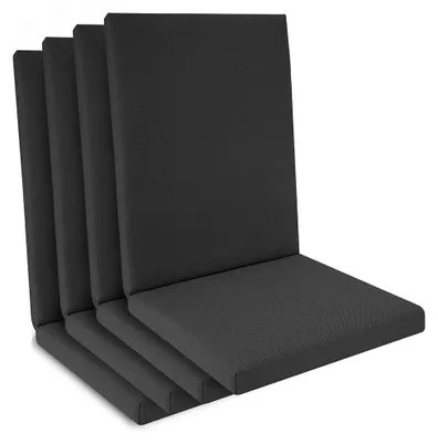 Produktbild von Beautissu 4er Set Niedriglehner Auflage wasserdicht 100x50x5,5cm Anthrazit