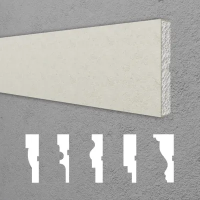 Produktbild von HEXIM Fassadenprofile Gesimsprofile Aussenfassade Fassadenstuck Fassadenelemente Fassade verkleiden Außenstuck - (DML-1215, 30 x 150 mm, 2 Meter / 1 Profil)