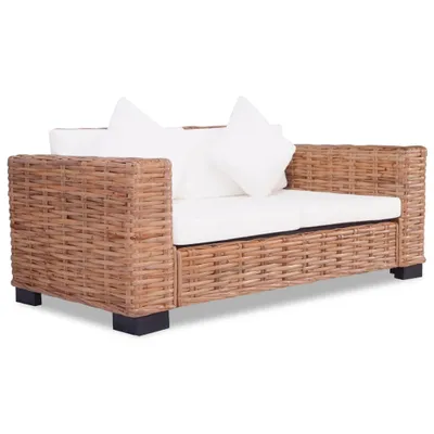 Produktbild von vidaXL 2-tlg. Sofagarnitur mit Auflagen Natur Rattan